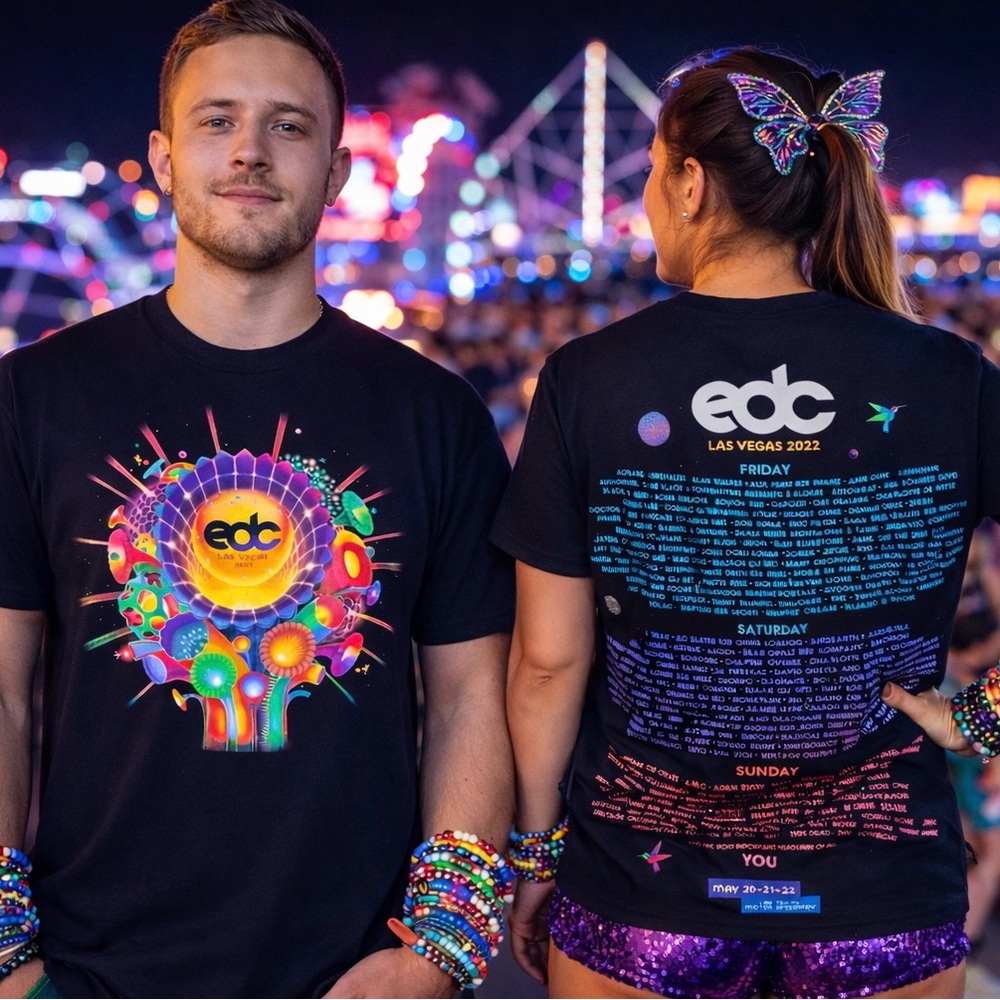 EDC Las Vegas Merch Rare 2022 T Shirt SZ M  Insomniac Festival Rave EDM Carnival
